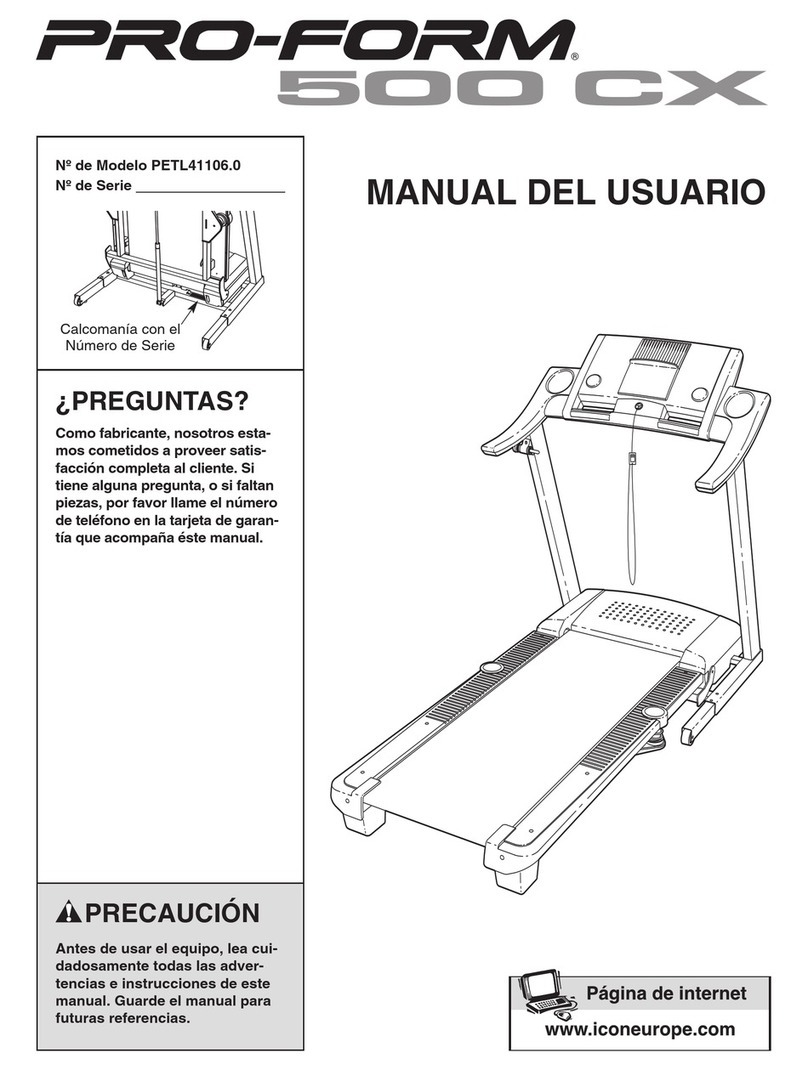 Pro-Form 500 Cx Treadmill User guide