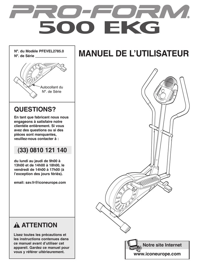 Pro-Form 500 Ekg Elliptical User manual