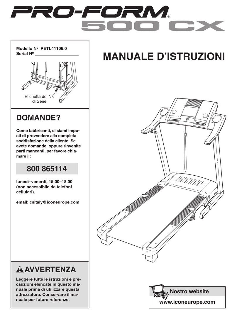 Pro-Form 500 Cx Treadmill Operating and maintenance manual