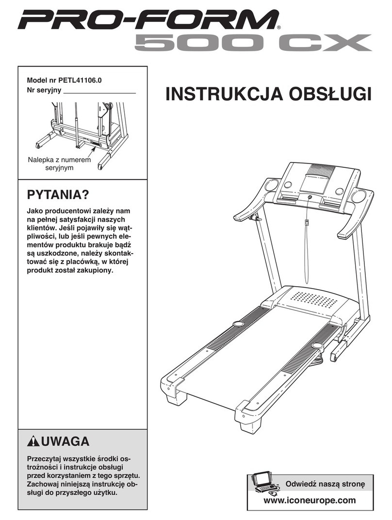 Pro-Form 500 Cx Treadmill Reference guide