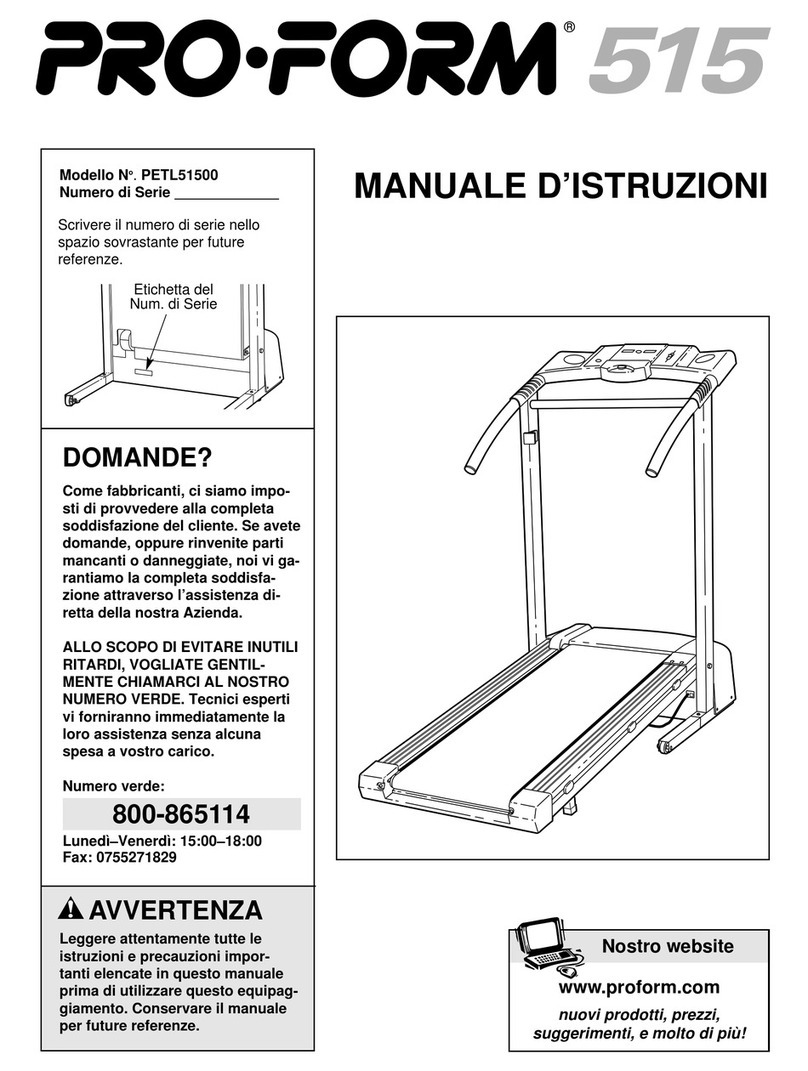 Pro-Form 515 Operating and maintenance manual