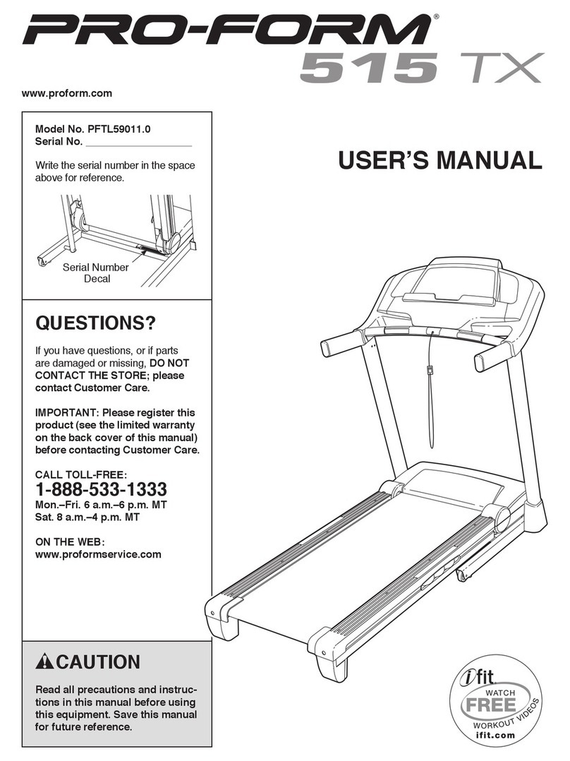Pro-Form 515 Tx Treadmill User manual