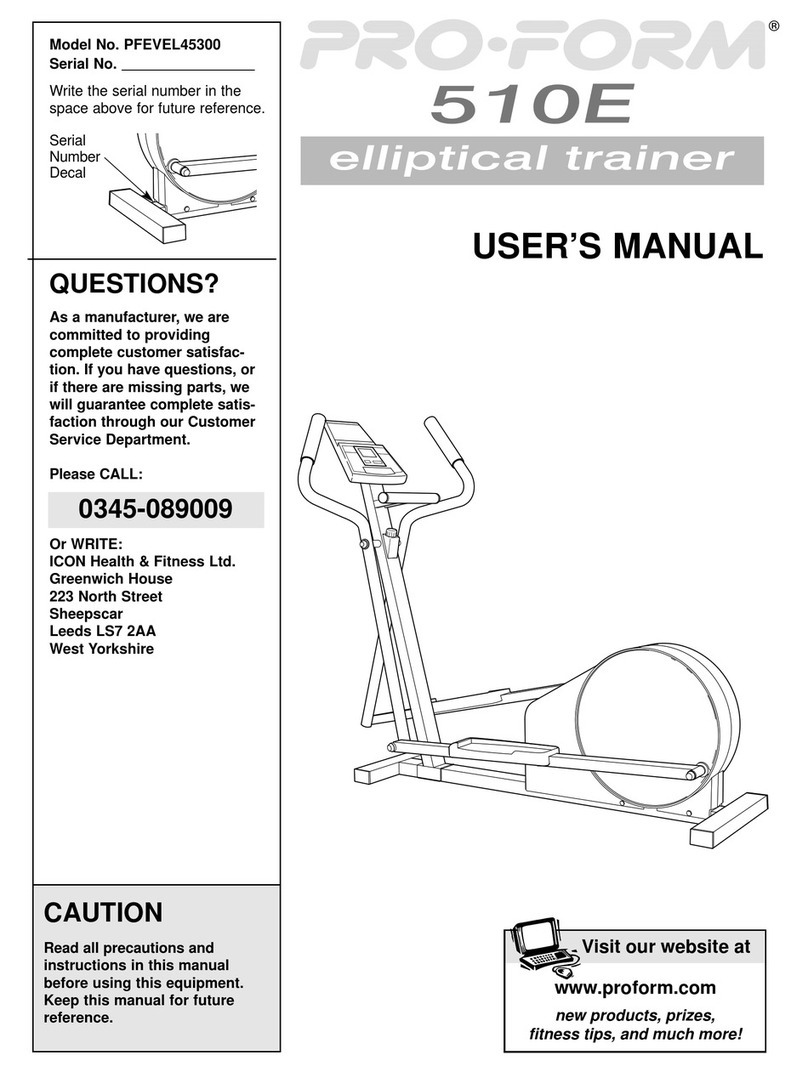 Pro-Form 510 E Elliptical User manual