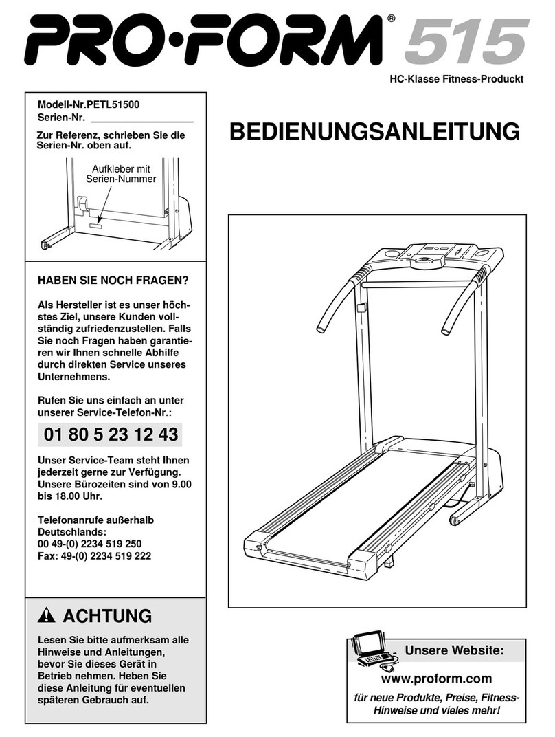 Pro-Form 515 Quick start guide