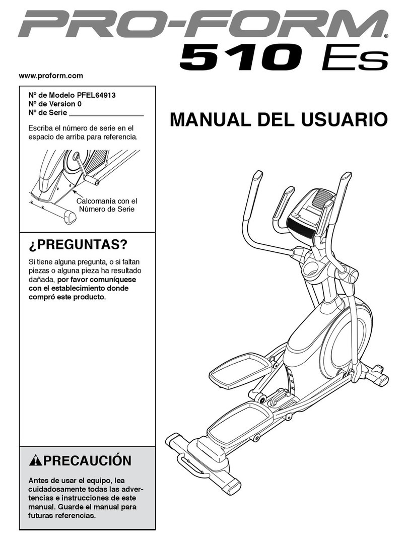 Pro-Form 510 Es Elliptical User manual