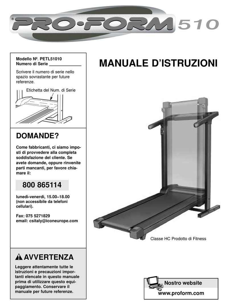 Pro-Form RESTORATION 510 Operating and maintenance manual