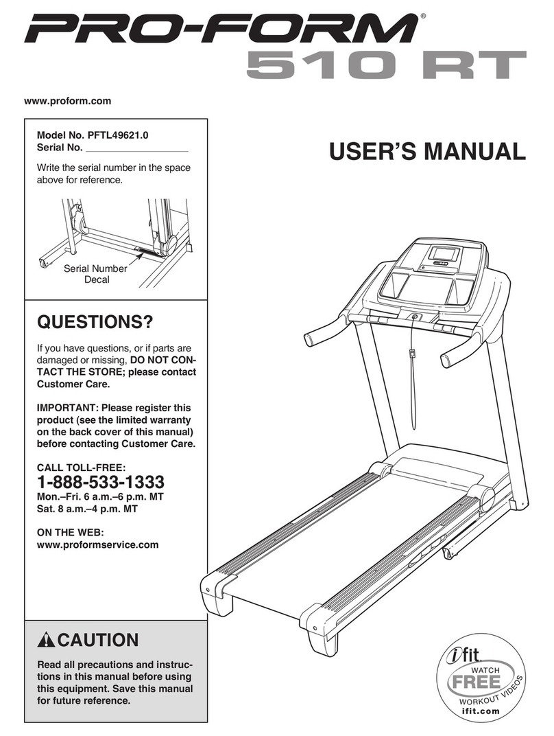 Pro-Form 510 Rt Treadmill User manual