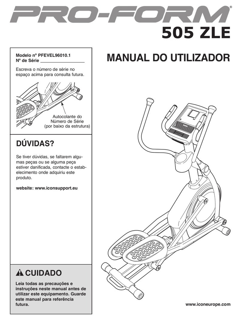 Pro-Form 505 Zle Elliptical Setup guide
