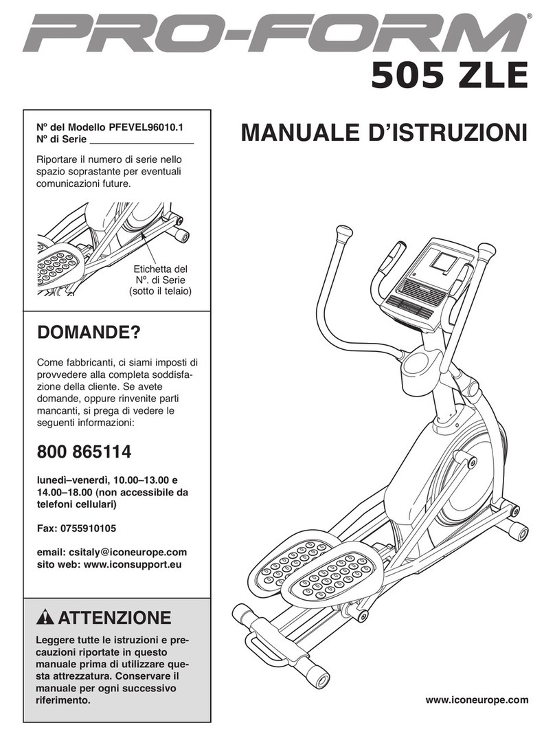 Pro-Form 505 Zle Elliptical Operating and maintenance manual Pro-Form 505 Zle Elliptical Operating and maintenance manual