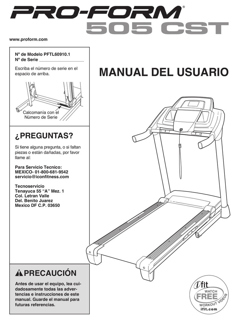 Pro-Form 505 Cst Treadmill User guide