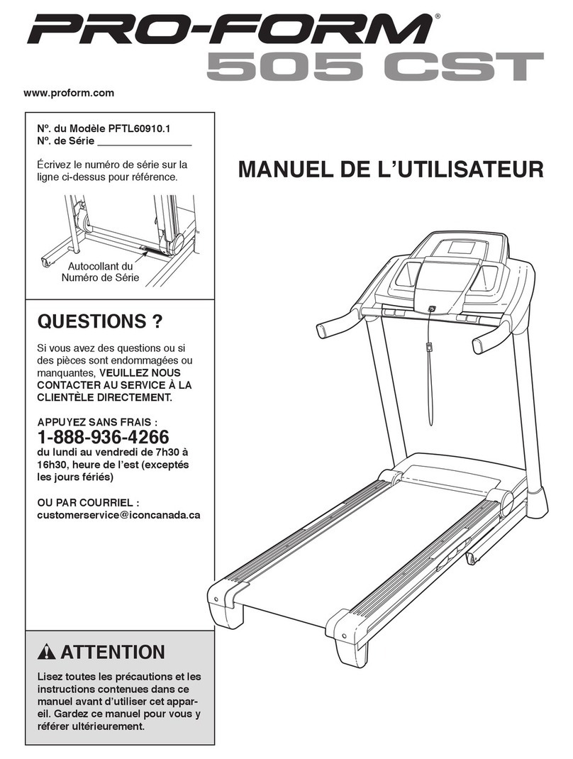 Pro-Form 505 Cst Treadmill User manual