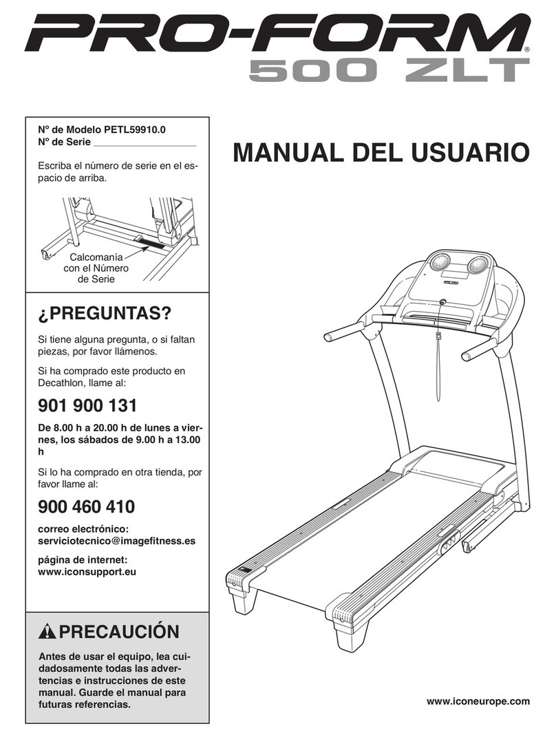Pro-Form 500 Zlt Treadmill Manual Del Usuario
