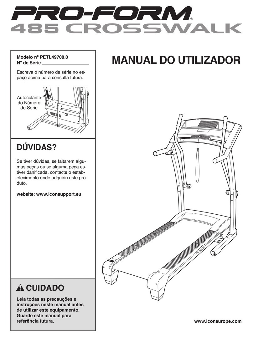 Pro-Form 485 Crosswalk Cwl Treadmill Setup guide