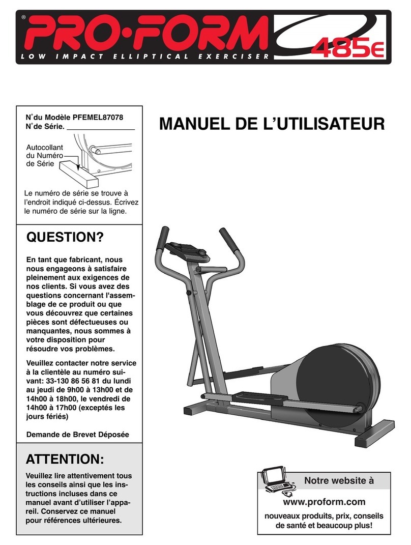 Pro-Form 485 E Elliptical User manual