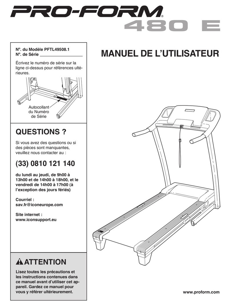 Pro-Form 480 E Treadmill User manual