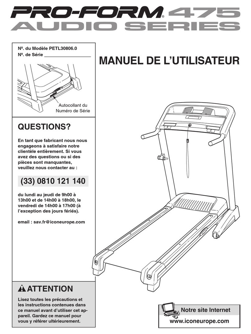 Pro-Form 475 Audio Series Treadmill User manual