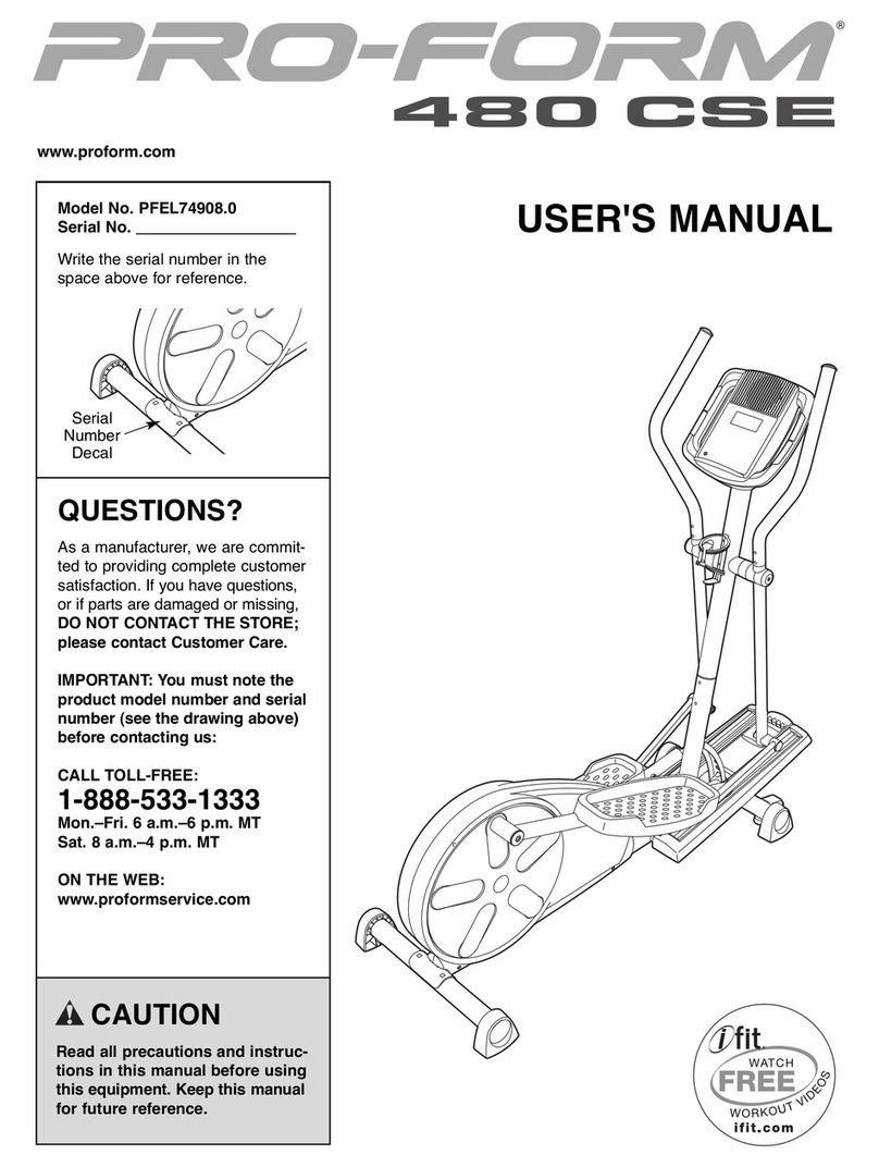 Pro-Form 480 Cse Elliptical manual