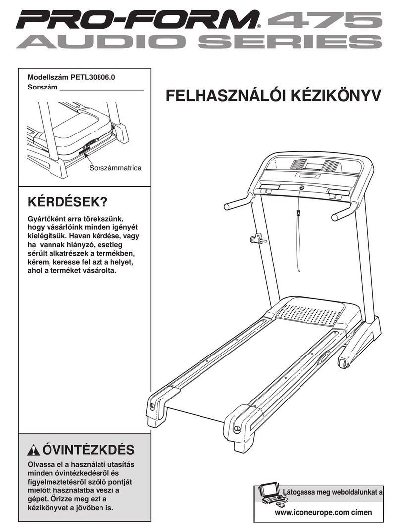 Pro-Form 475 Audio Series Treadmill User manual