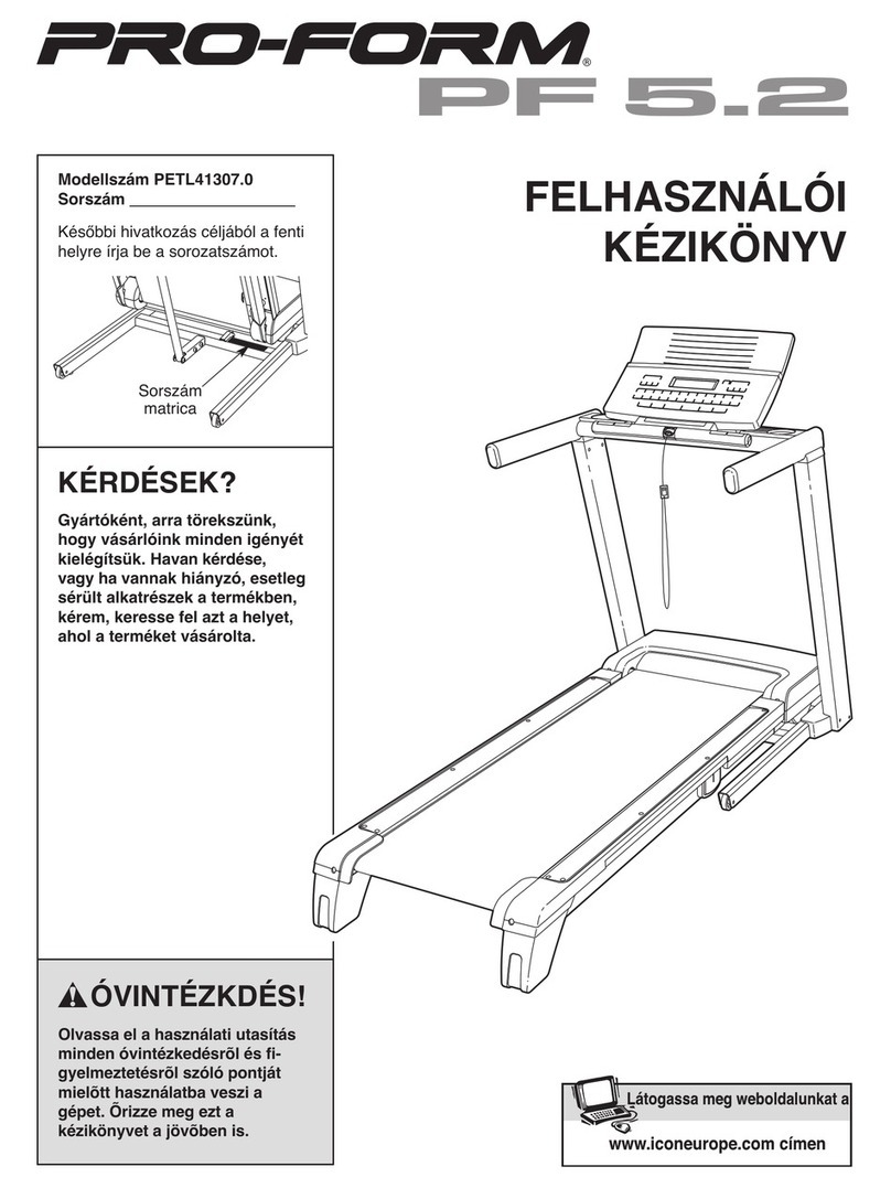 Pro-Form 5.2 Treadmill User manual