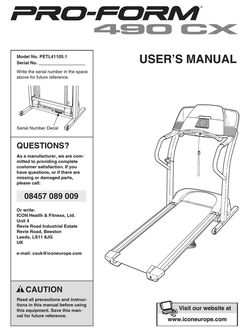 Pro-Form 490 Cx Treadmill User manual