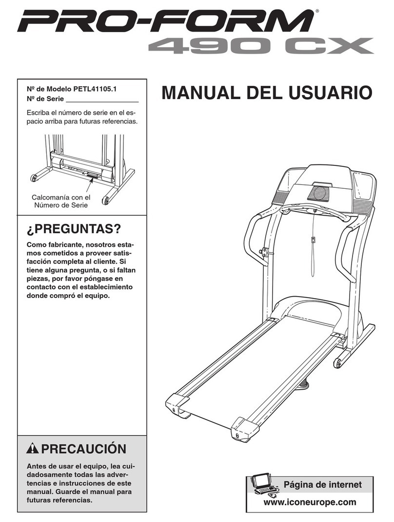 Pro-Form 490 Cx Treadmill User guide