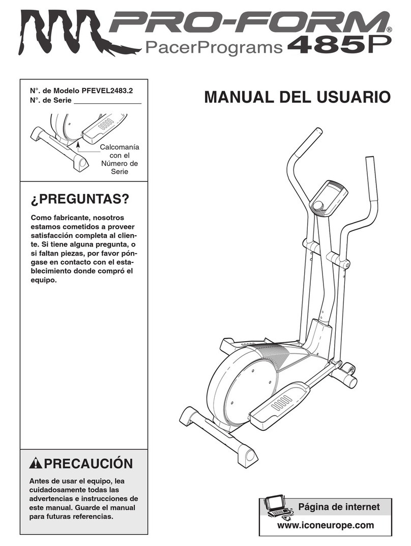 Pro-Form 485 P Elliptical User guide