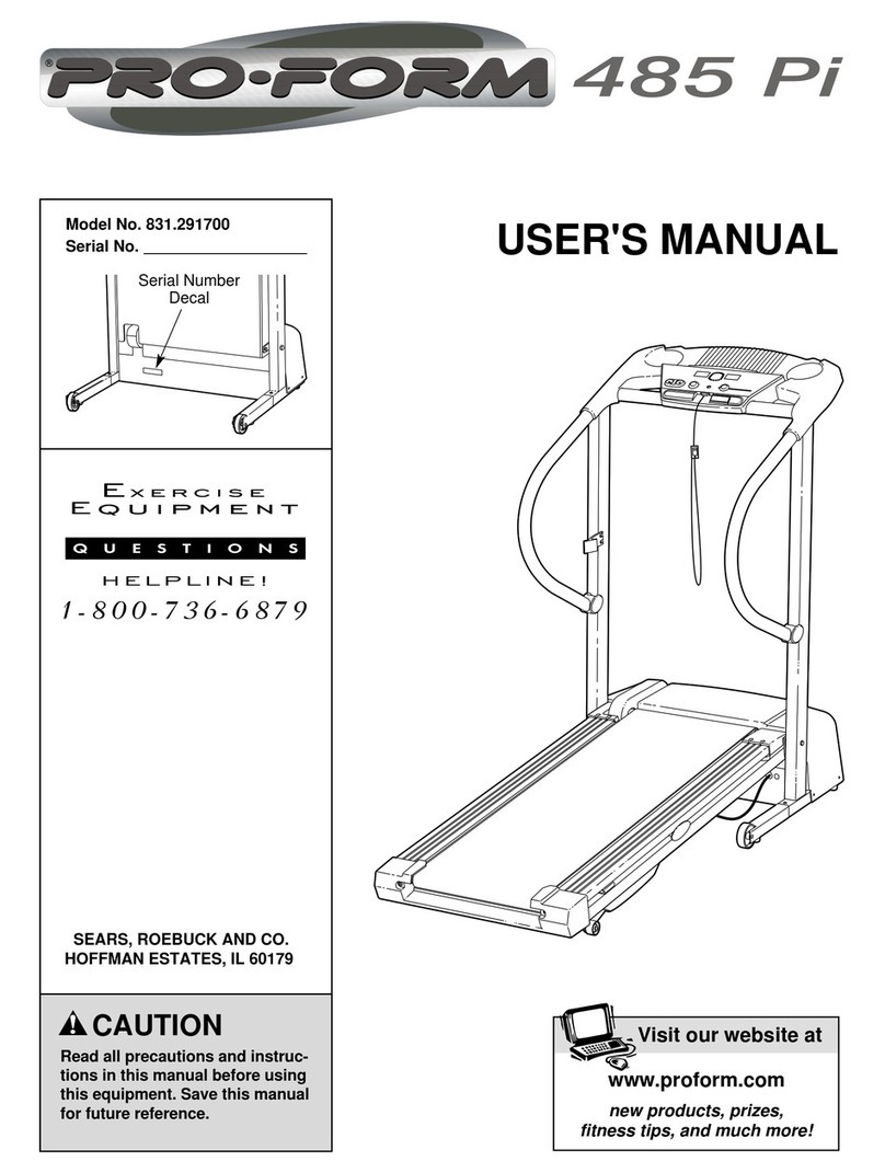 Pro-Form 485 Pi Treadmill manual