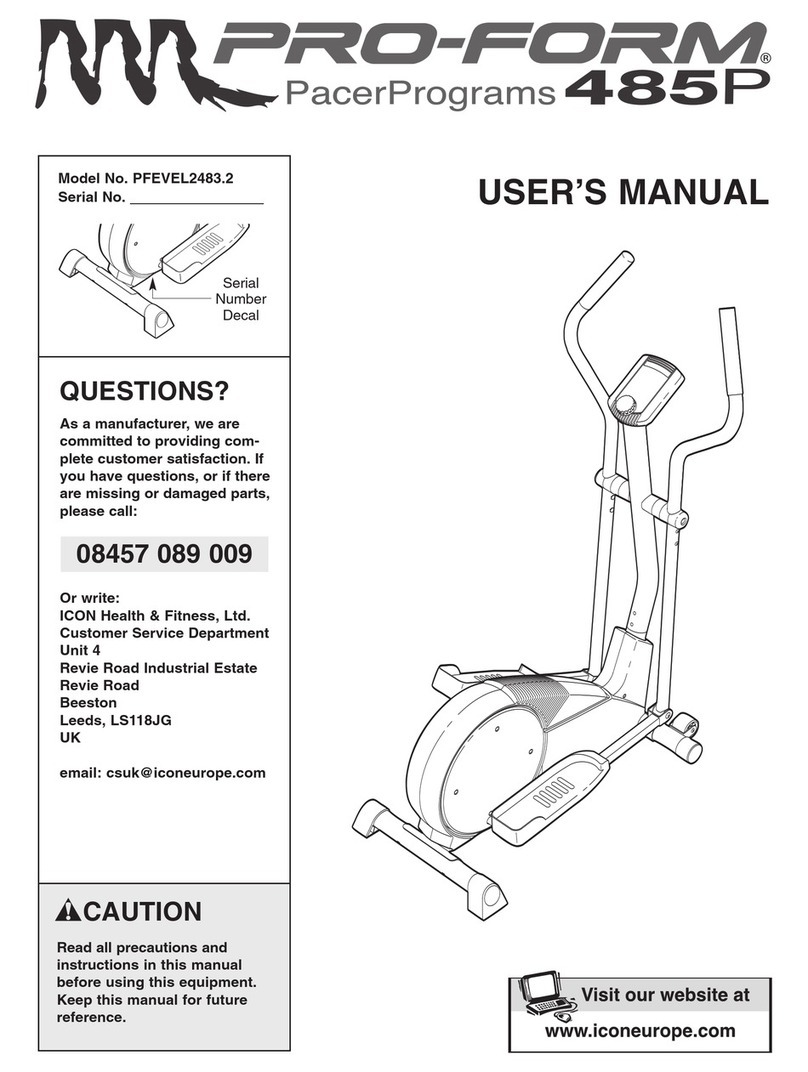 Pro-Form 485 P Elliptical User manual
