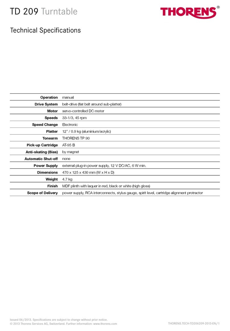 THORENS TD 309 User manual