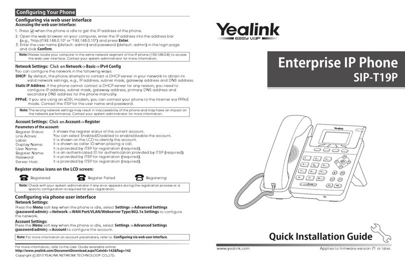 Yealink SIP-T19P User manual