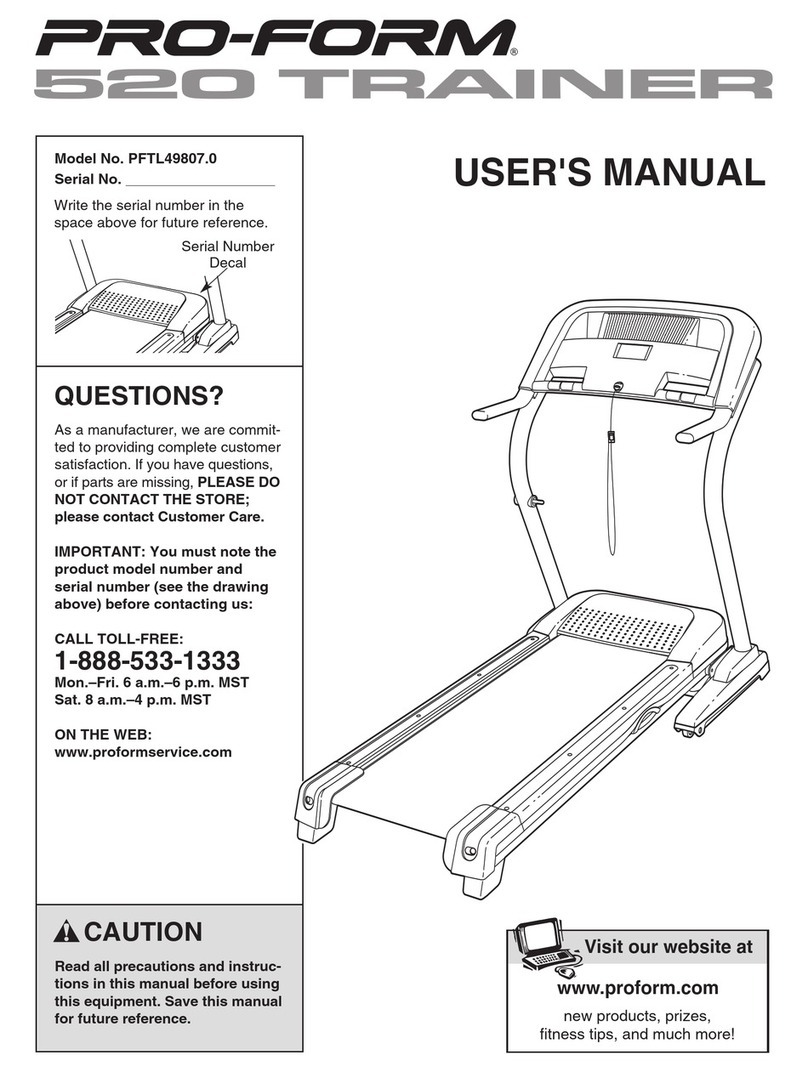 Pro-Form 520 Trainer user manual