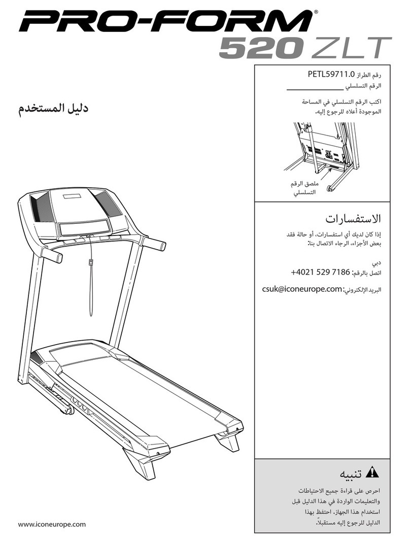Pro-Form 520 Zlt Treadmill User manual