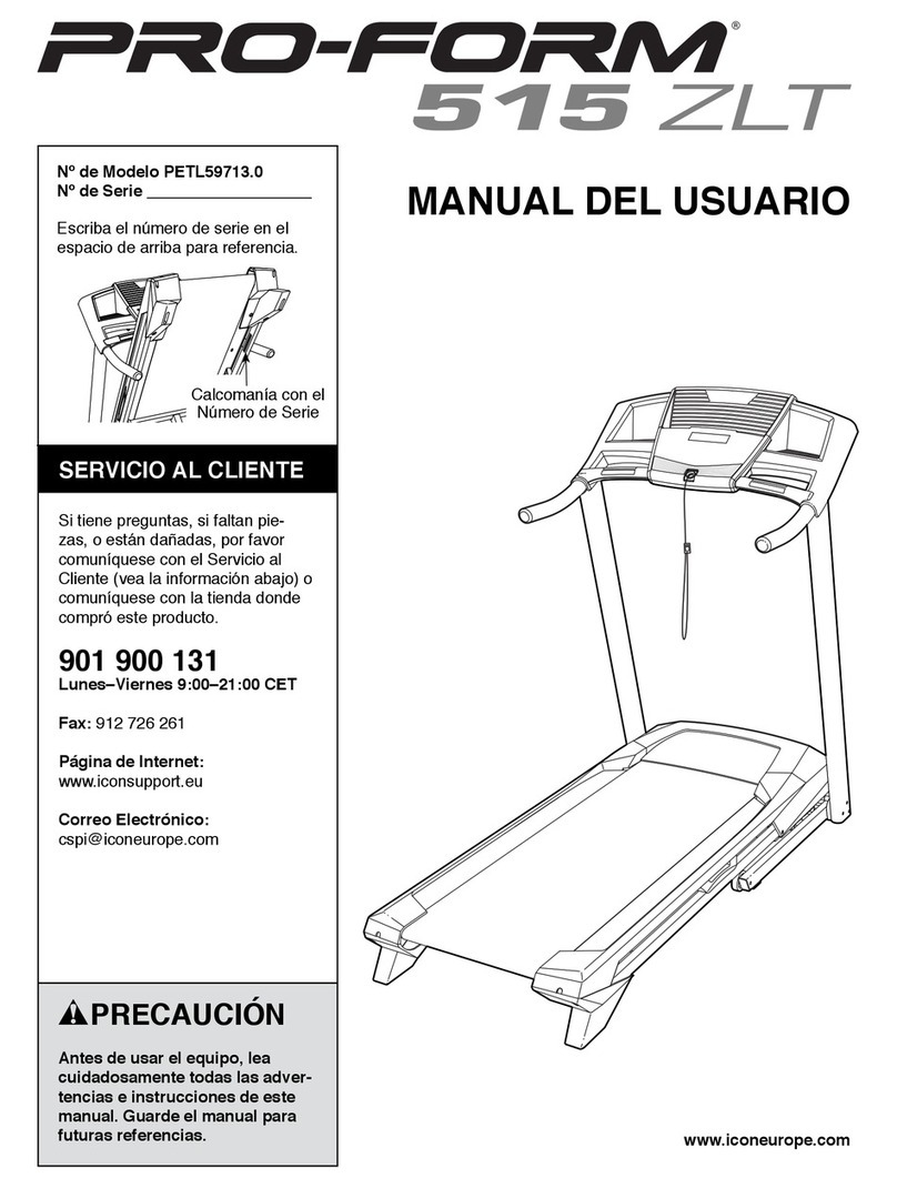 Pro-Form 515 Zlt Treadmill User guide
