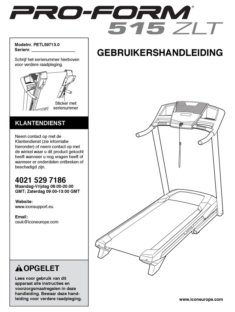 Pro-Form 515 Zlt Treadmill User manual Pro-Form 515 Zlt Treadmill User manual