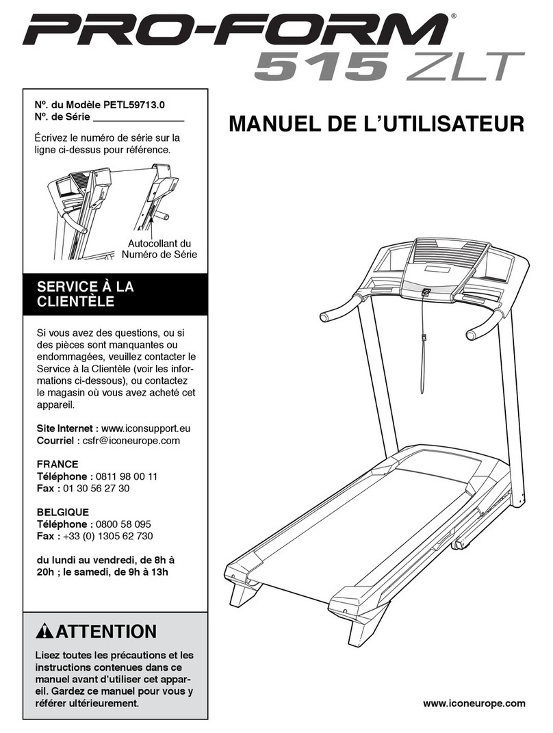Pro-Form 515 Zlt Treadmill Configuration guide