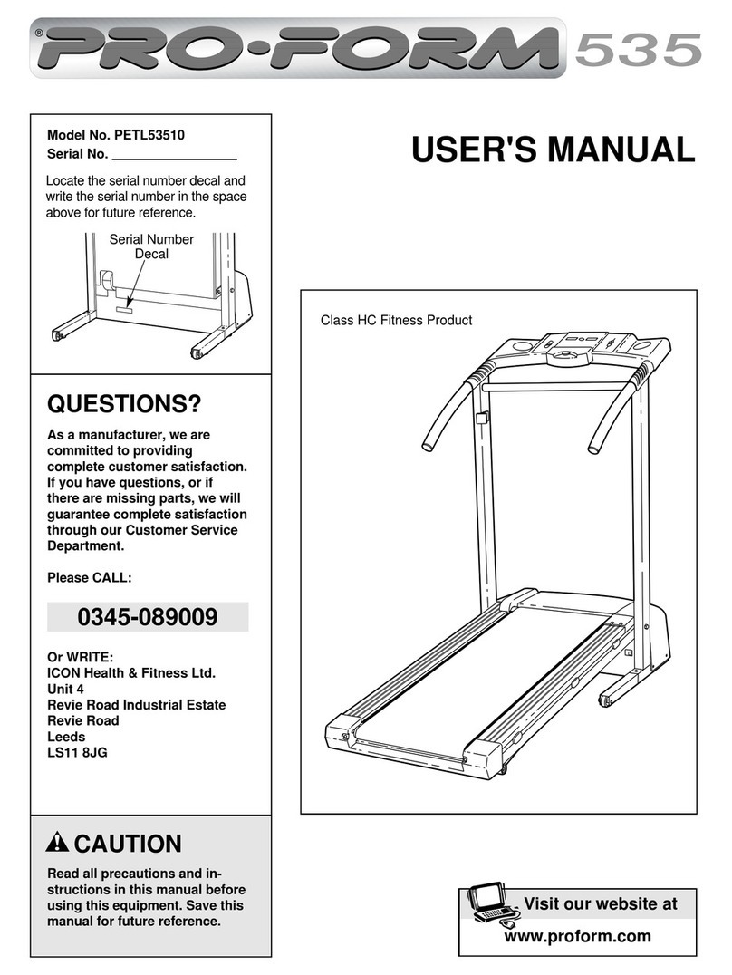 Pro-Form 535 User manual