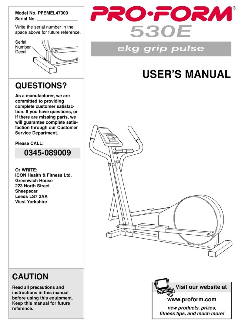 Pro-Form 530e User manual