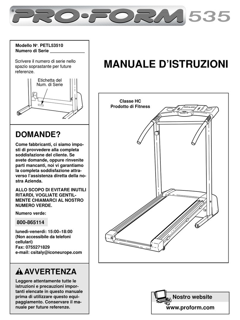 Pro-Form 535 Operating and maintenance manual