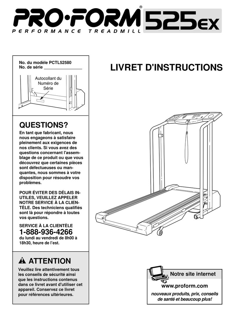 Pro-Form 525ex Treadmill User manual