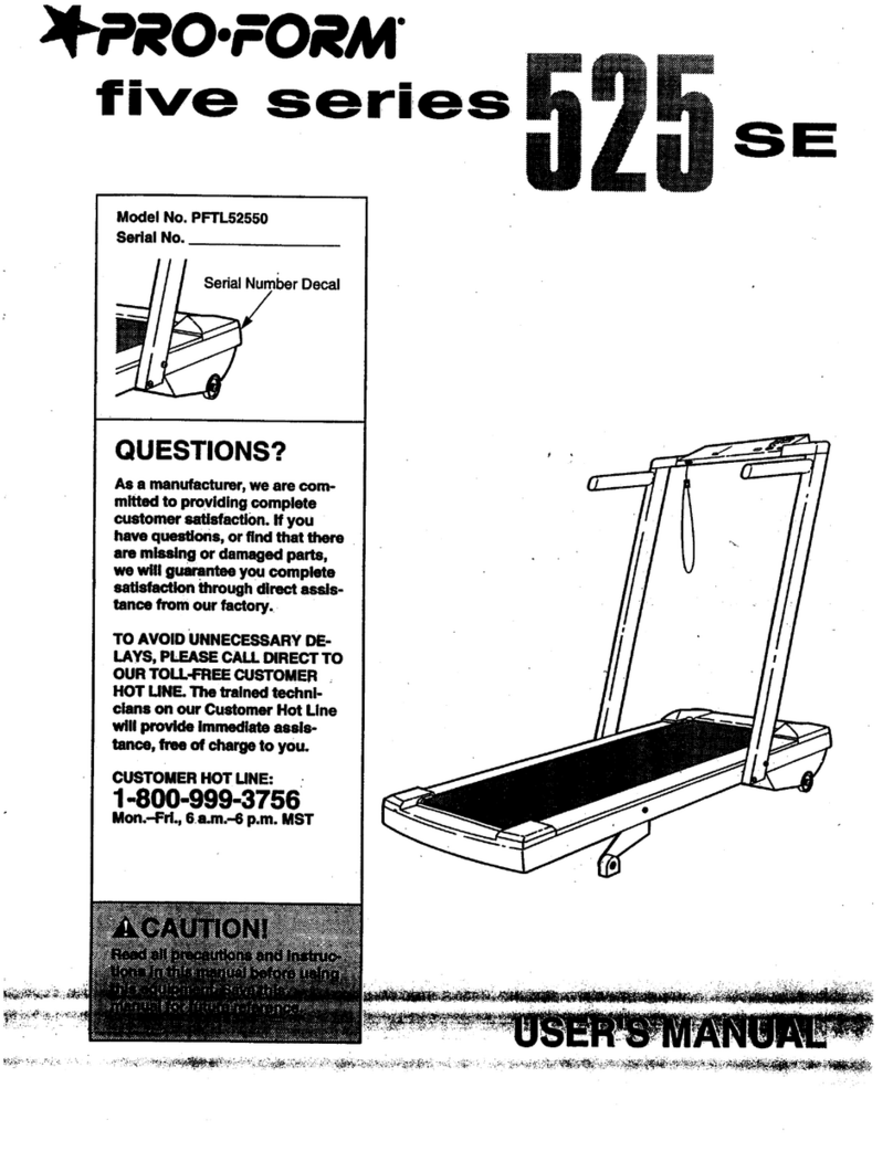 Pro-Form 525 Se User manual