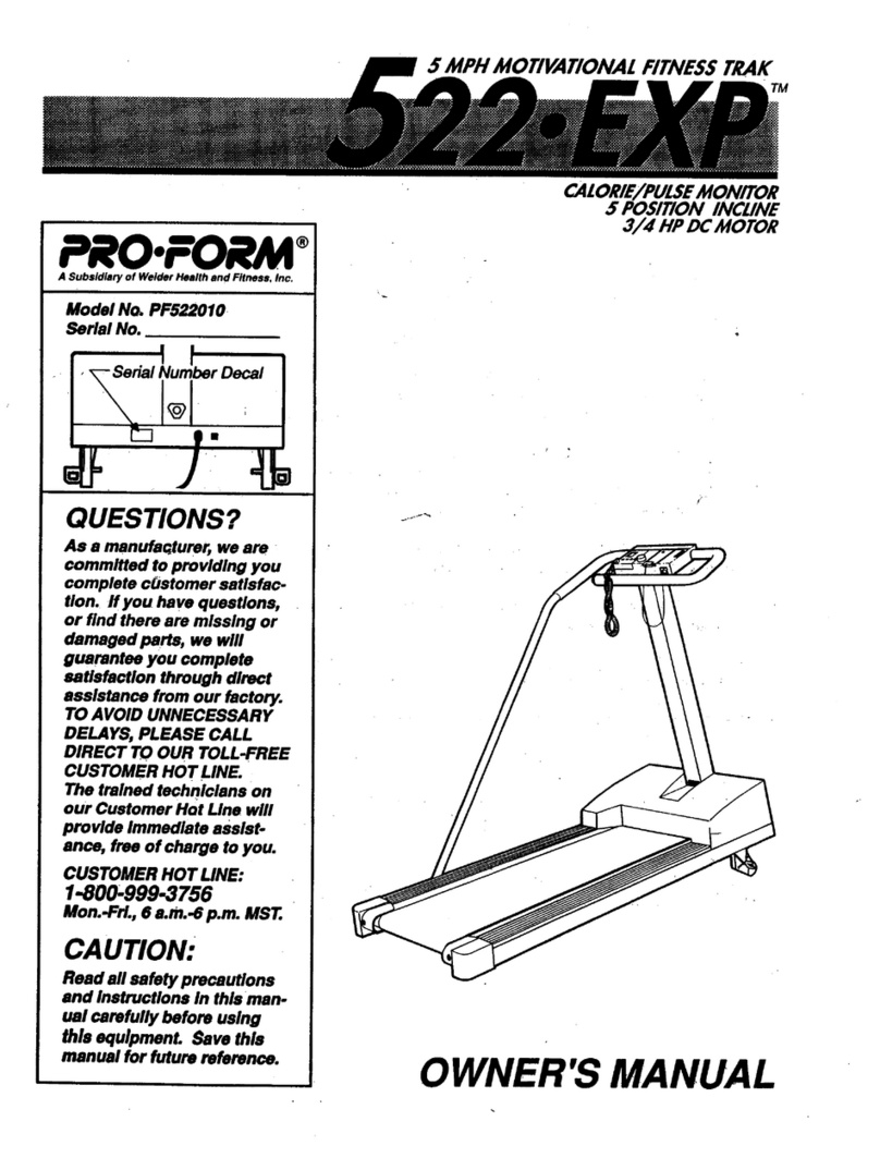 Pro-Form 522 Exp User manual
