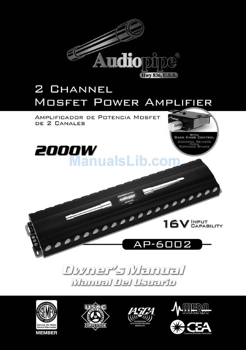 Audiopipe AP-6002 owner's manual