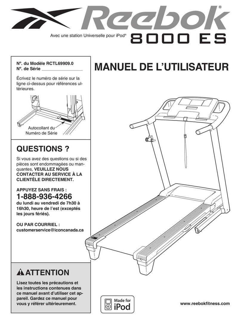 Reebok 8000 Es Treadmill User manual