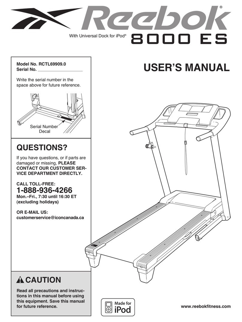 Reebok 8000 Es Treadmill manual