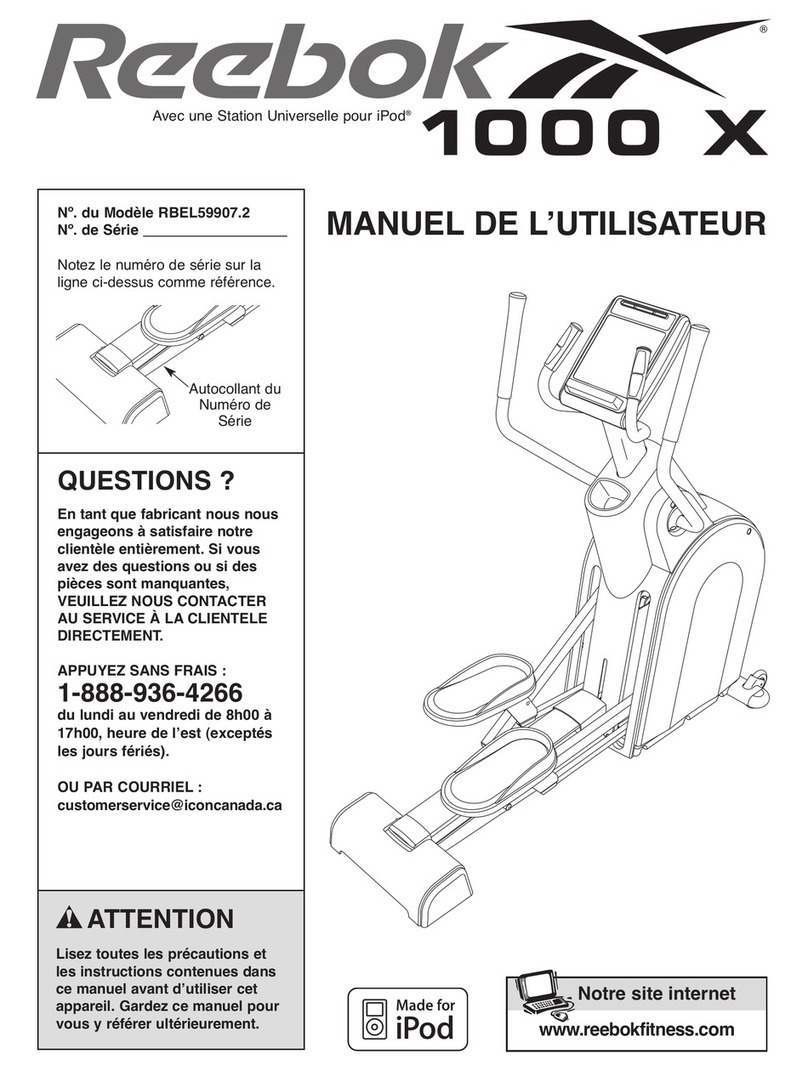 Reebok 1000 X Elliptical User manual