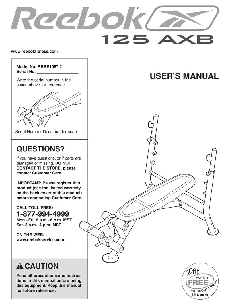 Reebok 125 Axb Bench manual