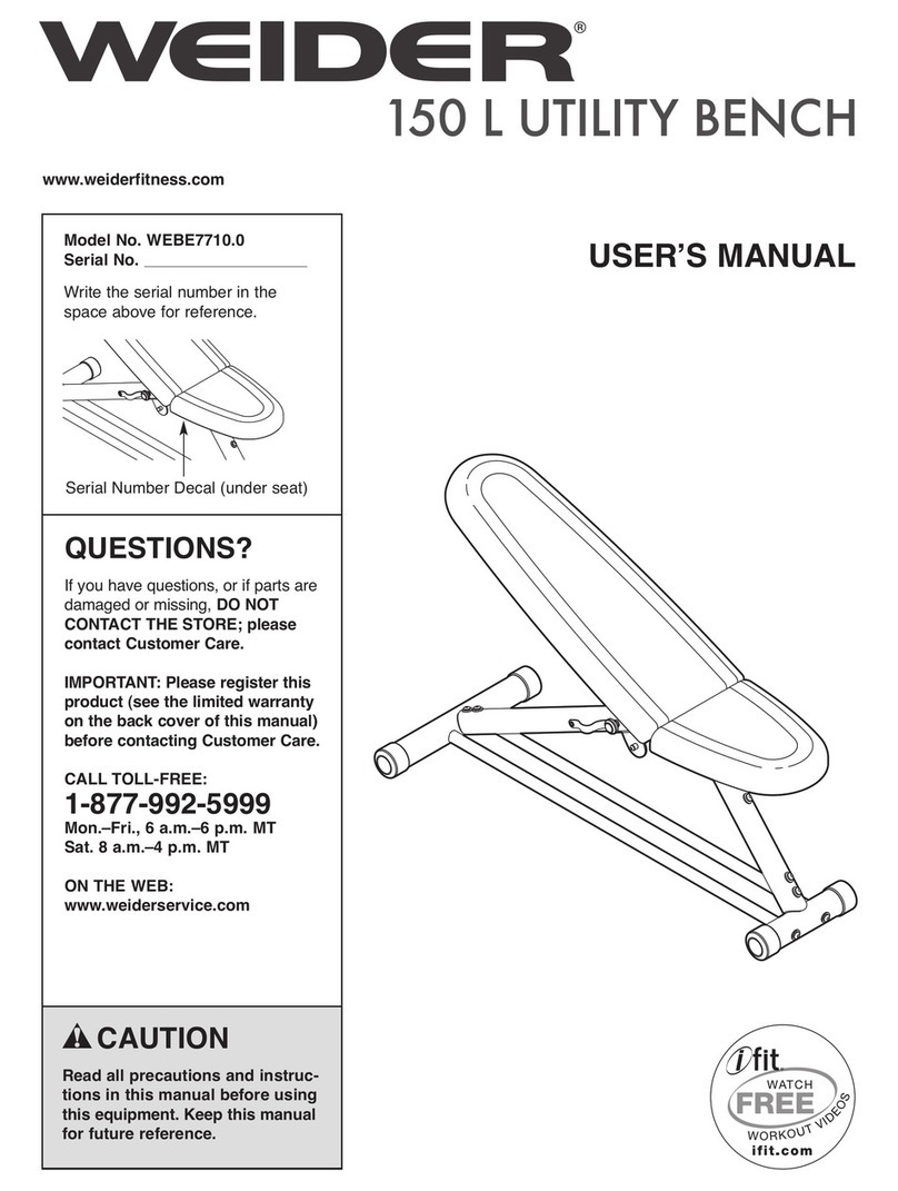 Weider 150 L Utility Bench User manual