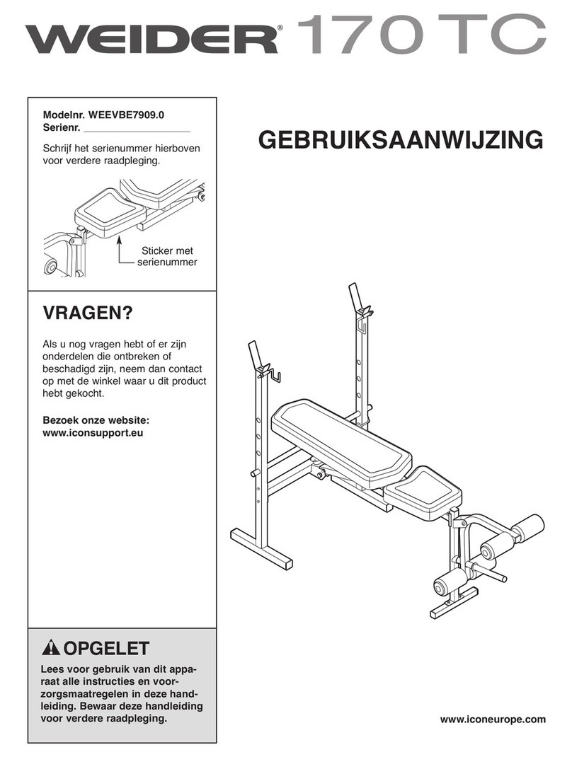 Weider 170 Tc Bench System manual