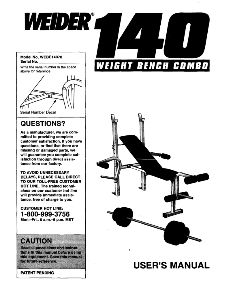 Weider 140w/weight manual