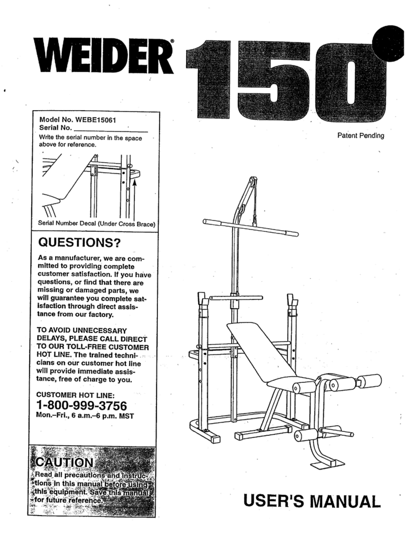 Weider 150 Bench manual